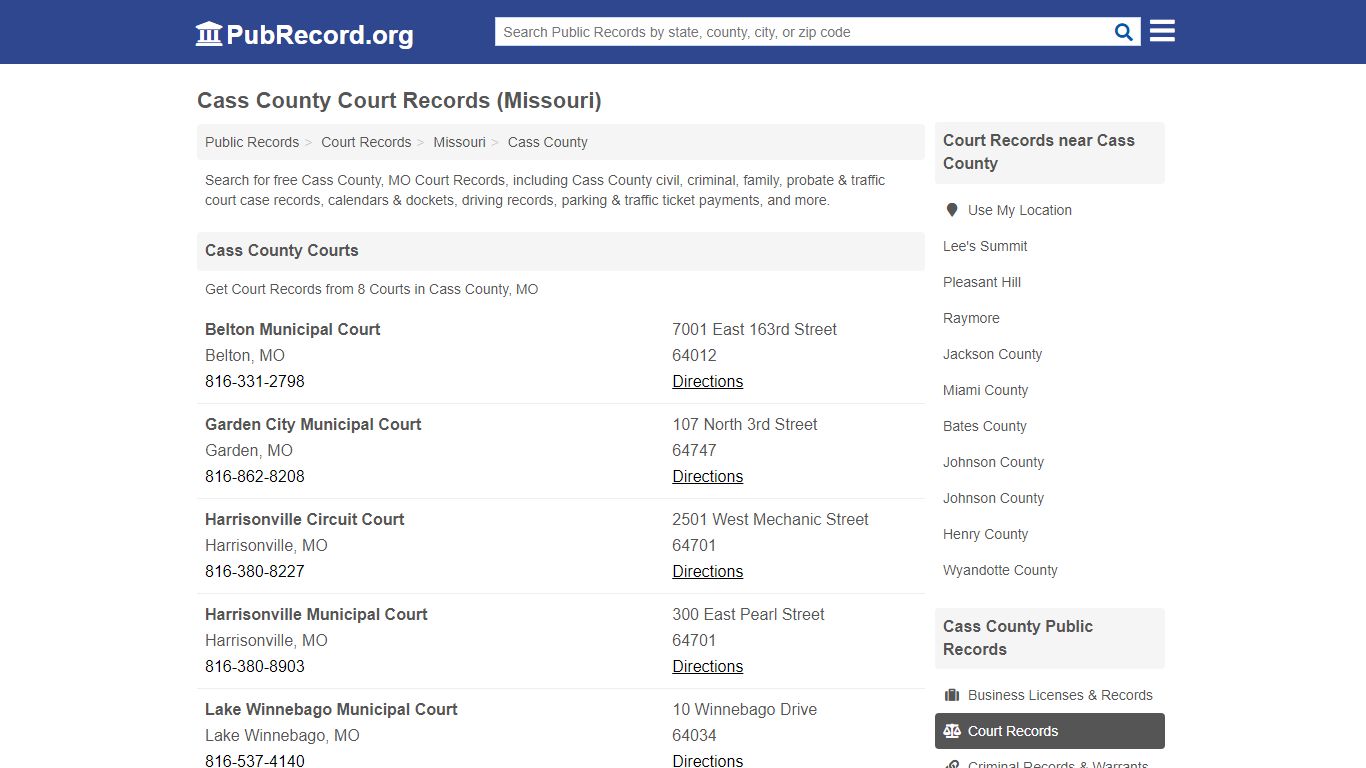 Free Cass County Court Records (Missouri Court Records)