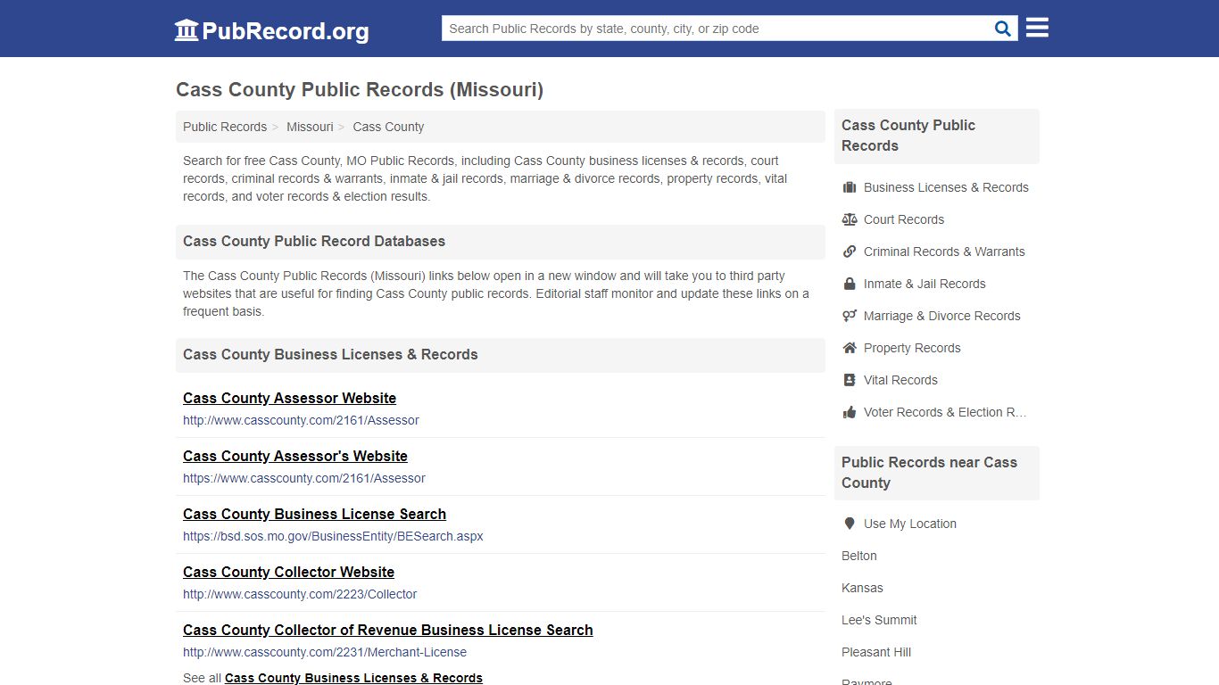 Free Cass County Public Records (Missouri Public Records)